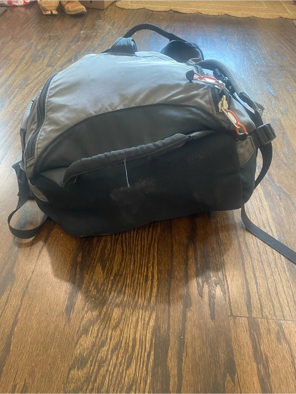 REI Wheelie Beast XL duffle Gray and Black Men's Hiking Bag